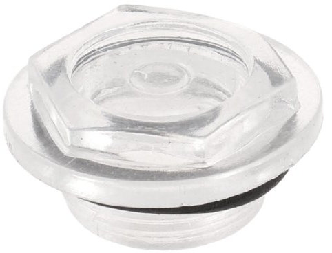 Ruilogod Coquille en plastique 3/4 Compresseur d'air de filetage mâle Niveau d'huile Visage en verre noir clair