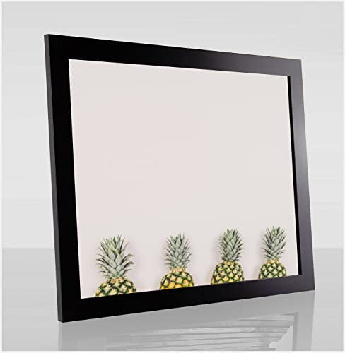 Colorello Deluxe Bilderrahmen Posterrahmen 60x85 cm Standard Formate Schwarz Matt RW Weiss Kunstglas Antireflex