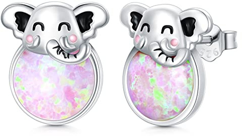 Elefanten Geschenke für Frauen 925 Sterling Silber Opal Ohrringe Elefanten Ohrstecker Elefanten Ohrringe Tiere Schmuck Geschenk für Elefanten Liebhaber Mädchen Damen