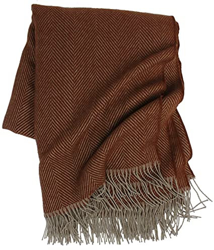 Rotfuchs Decke Wolldecke Kuscheldecke Plaid Wohndecke Fischgrat braun 100% Wolle (Merino)