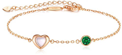 Armband Damen Infinity Armband Silber 925 Damen Zirkonia Rosegold Herzen Armband Verstellbares Armband Valentinstag Geburtstag Jahrestag weihnachten geschenke für Frauen & Freundin zum & mama