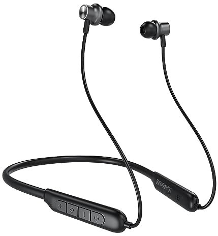 TONEMAC N8 In Ear Kopfhörer Bluetooth,Bluetooth Kopfhörer mit Kabel,Bluetooth Kopfhörer Sport,Bluetooth Earbuds mit ENC Mikrofon für Joggen,Workout (Schwarz)