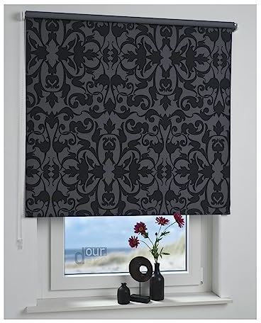 ourdeco® Rollo, Seitenzugrollo | Farbe Ornament/Dekor, Verdunkelnd | Bestellgröße 222 x 180 cm (BxH)