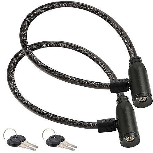 Candado bicicleta moto patinete eléctrico 2 uds de cable con llaves acero 60 cms candado bici antirrobo moto candado bicicleta antirrobo cadena bicicleta antirrobo moto (Negro)