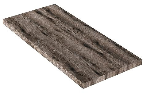 Mensola sospesa per lavabo d’appoggio 100 cm in Legno Rovere fossile H 3,8 cm, in Diverse Misure e Finiture, Linea