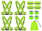 Hitopin 4PCS Reflektierende Warnweste Einstellbar, 4PCS Reflektierendes Armbands, 4PCS Reflektorbänder Schnapparmbänder Con Netzbeutel, Reflektorbänder Warnweste, Reflektierende Sicherheitsweste Set