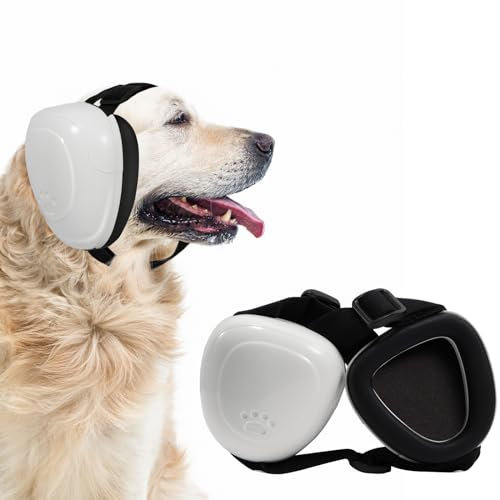 KOPBTBOY Cache-Oreilles pour Chien, Protection Auditive pour Chien,Réduction du Bruit Cache-Oreilles pour Chien,Casque antibruit pour Chien (White, S)