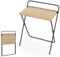 SFAREST Folding Computer Desk, 64 x 43 x 80cm Wooden Metal Frame PC Laptop Table for Small Spaces with Desktop Bracket, No Assembly Required Study Work Desk Writing Workstation for Home Office