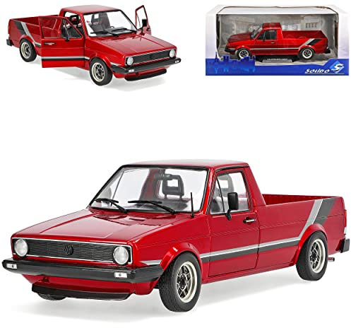 Generisch Volkwagen Caddy 14D Pick-Up Pritsche Metallic Rot 1978-1992 1/18 Solido Modell Auto