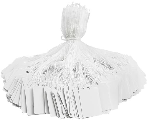 Weiße Preisschilder mit Schnurmarkierung, Preisschilder zum Aufhängen, für Schmuck, Kleidung, Handwerk, 3,5 x 2,2 cm, 600 Stück