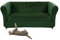 SYLC Stretch Samt Chesterfield Sofabezüge, Couch Abdeckung Mit Sitzkissenbezug Sofa Überwürfe Für Gebogene Settee Sessel Vintage Style (Dark Green,Sofa+1pc 3-Seat)