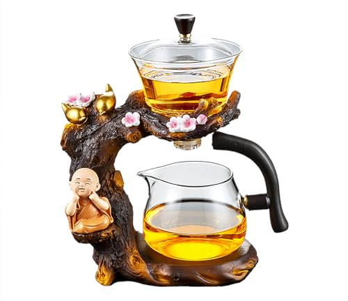 KALWEL, Théière magnétique, ensemble à thé automatique, service à thé en verre Kung Fu, théière magique, ensemble à thé Kungfu, ensemble à thé automatique en verre, théière magnétique de luxe pour la