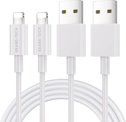 Brand-Tech 2Pack 3M USB Charger Cable, Extra Long USB Cable Lead 10 Foot, 2.4A Fast Charging Cable for iPhone 14 13 12 11 Pro Max XS XR X 8 7 6 Plus 5, for iPad