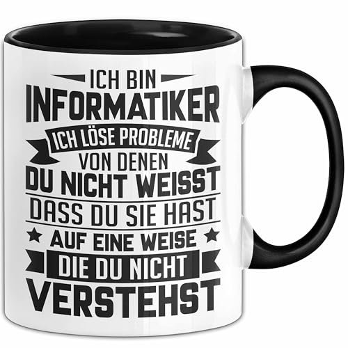 Trendation Informatiker Programmierer Pc Geschenke Ich Bin Informatiker Lustiger Nerd Programmierer Becher (Schwarz)