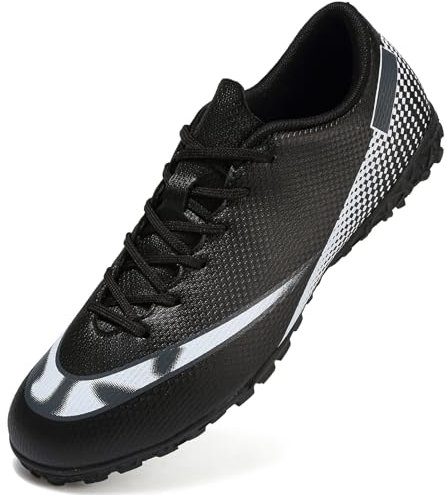 Topwolve Fußballschuhe Herren Kunstrasen Fussballschuhe Professionelle Kinder Athletics Trainingsschuhe Sport Outdoor Football Schuhe,Schwarz Weiß,45 EU