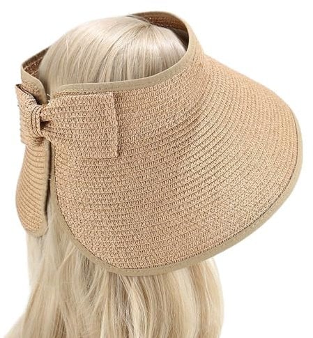 Taasmoog Damen Sonnenhut, Sun Visor für Damen UV-Schutz Strandhut Faltbar Sommerhut Up Sommer Strand Packbar mit Breiter Krempe Hut