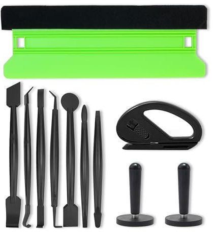 Auto Vinyl Wrap Kit, Long Felt Edge Squeegee, Micro Edge Trimming Sticks Set, Magnetic Holder, Vehicle Solar Film, Window Tint Tool, Wallpaper Sign Sticker, Car Decal installation, DIY Wrapping, 11in1