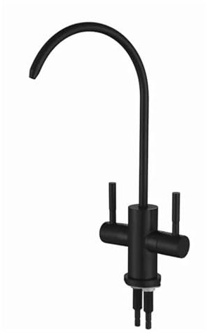 Rubinetto per lavandino, Girevole a 360 Gradi, Nero Opaco, Rubinetto per Acqua Fredda, Rubinetto per lavabo da appoggio in Acciaio Inossidabile, Rubinetto con Maniglia Singola (STI