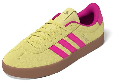 adidas VL Court 3.0 Shoes, Sneaker Donna, Powder Yellow Shock Pink Gold Met, 43 1/3 EU