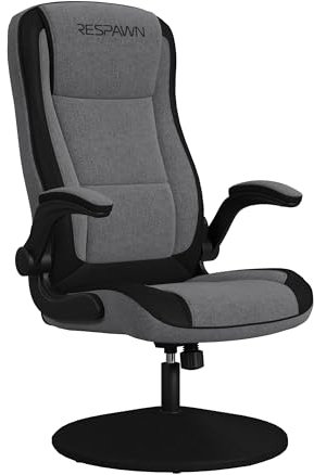RESPAWN 800 Gaming Chair Floor, Swivel Rocker Gaming Chair, High Back Ergonomic Floor Gaming Chair for Kids and Adults, Gaming Recliner, Floor Rocker Chair with Armrests - Grey Fabric
