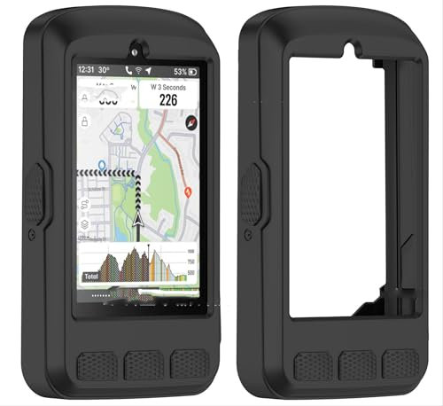 GIOPUEY Hülle Kompatibel mit Wahoo ELEMNT ACE, Silikon Stoßfeste Schutzhülle, Ultradünn Case Cover, Kein Geruch, Hülle Silikon - Schwarz