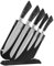 Rapctks Sharp Kitchen Knife Set with Acrylic Block - 5 Pieces Professional Stainless Steel Blades - Durable Knives Sets - Includes Chefs, Bread, Slicing, Utility, Paring Knife
