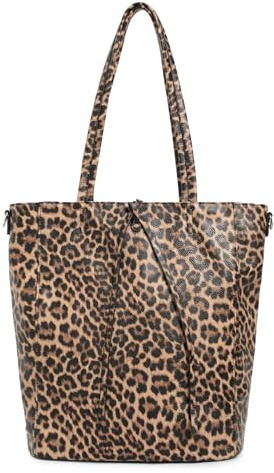 Damen Tasche Leopard Shopper Handtasche Hobo Bag Schultertasche UmhängetascheDIN-A4 Leopard