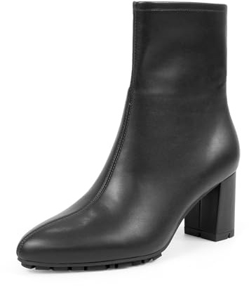 Aerosoles Women's Baylor Dress Bootie, Black stretch faux leather, 8W