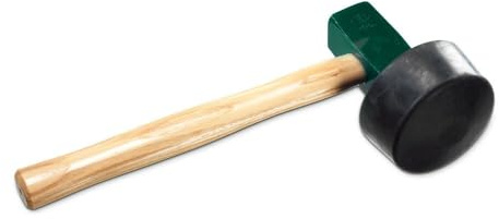 blizz-z Profi Plattenlegerhammer Gewicht: 2,5 kg | mit robustem Eschenstiel und auswechselbarem Gummiaufsatz | für Steinplatten, Terrassenplatten