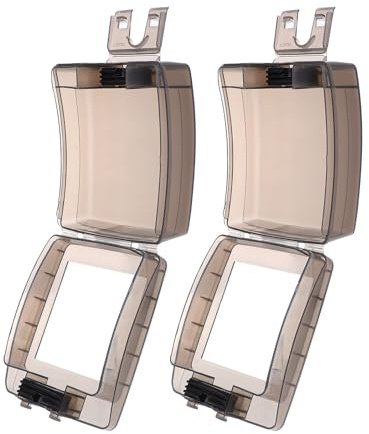 Yardenfun 2 Sets Outdoor Socket Covers Material Switch Protectors with Easy Sticky Glue Installation Insulated Wall-Mounted Socket Protectors for Garden Kitchen Garage