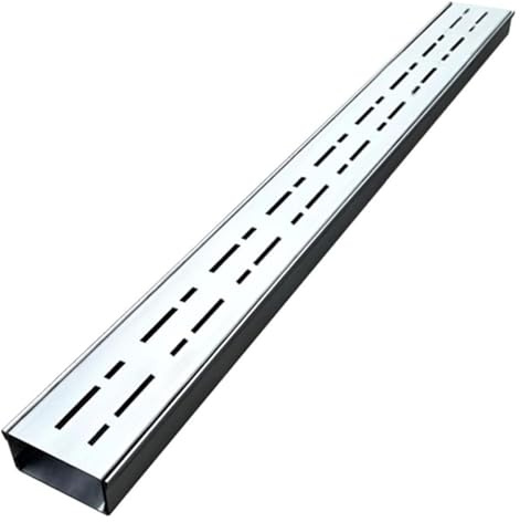 FENGZEQUAN Entwässerungsrinne Abdeckung Außenkanal-Abfluss，breit für den Hof, schmales Graben-Abflusssystem-Set aus Edelstahl 304 mit Gitter für Dusche/Terrasse/Pool/Garten(H4*W15CM/H1.57*W5.91IN)