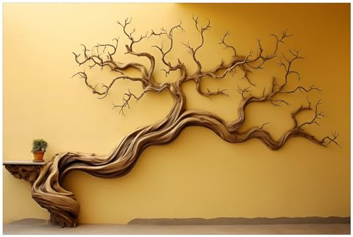 Wallario Küchenrückwand selbstklebend 90 x 60 cm, Motiv: Lebensbaum Skulptur | Spritzschutz abwischbar & pflegeleicht