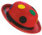 DEGUISE TOI Hut Melone roten Tupfen Clown Erwachsene - Rot