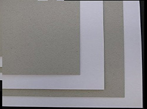 PROTECTAFILE A3 Grey & White Board Thick Card 2000 microns 2mm Grey Board Backing Modelling - Sturdy Cardboard Sheets for Crafts and DIY Projects - Designer Kraft Heavy Duty Chipboard Sheets