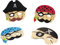 cama24com Piraten-Party Masken 4 Motive 12 Stück Kindergeburtstag Mottoparty Karneval Deko mit Palandi® Sticker