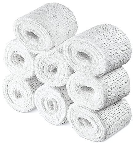 Navaris Vendas de Yeso Manualidades - 8x Venda de Escayola Manualidades y Modelado 5 cm x 300 cm - Vendaje para Hacer Moldes del Cuerpo Cara Arte Creativo - Blanco