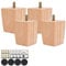 4PCS Height Sofa Legs Wooden Furniture Legs Replacement Armchair Cabinet Feet Wood Cabinets Legs Straight Wood Color for Couch Ottoman Dresser (6cm)