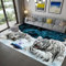 PEIHUODAN Home Area Rug Tiere 3D Blau Weiß Tiger Leopard Fantasy Sternenhimmel Wohnzimmer Teppich Kinderteppich Weiche rutschfeste Waschbare Fußmatte Spielmatte (Blau#1,120 x 160 cm)