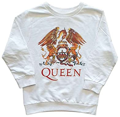 Queen Childrens/Kids Classic Crest Sweatshirt (11-12 Years) (White)
