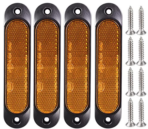 Gebildet 4Stück Bernstein 12V-24V Frontseitenmarkierung 27 LED Anhänger LKW, Hintere LED Markierung, Anhänger Parkblinker für LKW, Bus, Boot, Wohnmobil, LKW, SUV, UTV