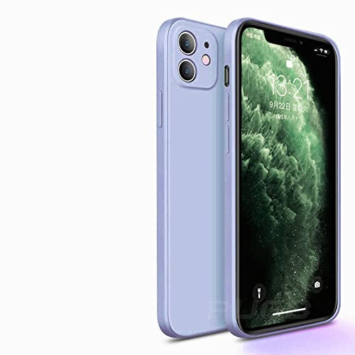 Custodia in silicone liquido morbido quadrato per iPhone 11 12 13 Pro Max Mini X XS XR 6S 7 8 Plus SE 2022 Cover antiurto, viola lilla, per 13 mini