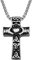 JewelryWe Schmuck Retro Halskette Herren Claddagh Herz Keltischer Knoten Kreuz Edelstahl Anhänger mit Kette Schwarz Silber