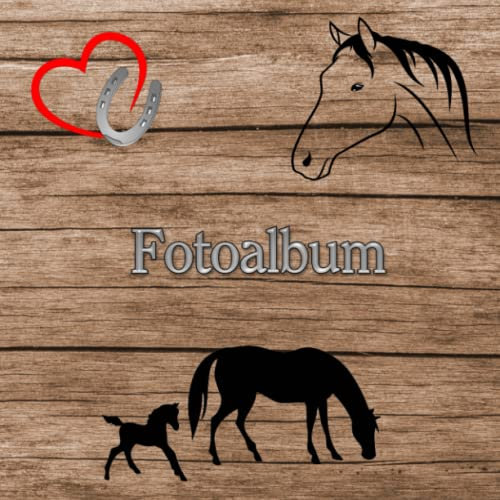 Fotoalbum für Pferde Ponys Alpaka Esel Pferdealbum Reitturnier Geschenkidee Malbuch Stammbaumbuch Foto Tagebuch Pferderassen Züchterbuch Haustiere ... Album Reiten Fohlen Hengst Haflinger Holz 02