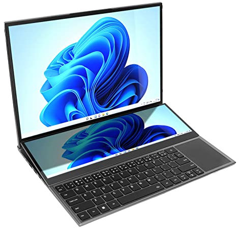 Bewinner 16-Zoll Laptop mit Zwei Bildschirmen - 14-Zoll Touchscreen, 32 GB DDR4, 512 GB SSD, Intel Core i7 Prozessor, Zwei GPU Steckplätze, WIFI6, BT - Gaming Notebook