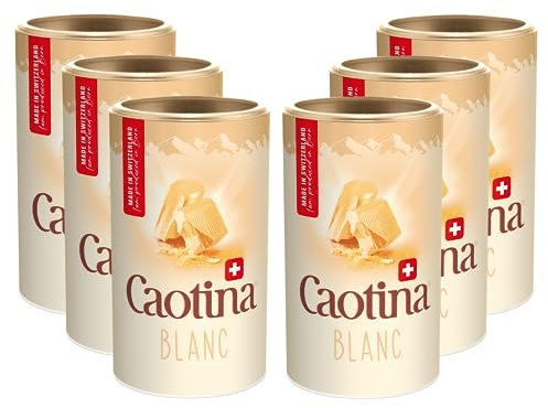 Caotina Blanc weiße Trinkschokolade - Kakao-Pulver für heiße Schokolade mit weißer Schweizer Schokolade - feinster Cacao nachhaltig und zertifiziert (6 x 500g)