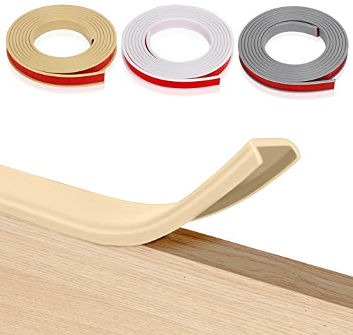 Ansteker TPE U-förmige Selbstklebend Möbelkantenband, 15 mm x 3 m Möbelkantenband Faltbarer Kantenschutz für Schrankkanten, Abschlussleiste, Deckenkanten, Arbeitsplatten (Kamel)