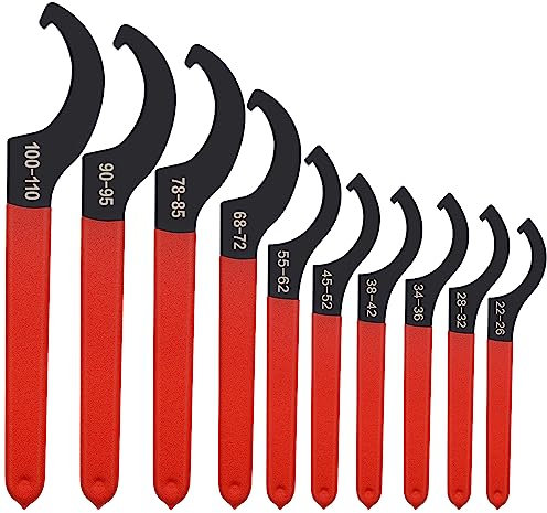 Mdvora 10pcs Coilover Spanner Wrench Set, for Suspension System and Shock Adjustment