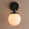 Pathson Réglable Applique Blanc de Lait Boule Verre Abat-jour Lampe Rétro Industrial Applique Murale Rétro Eclairage Noir
