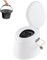 COSTWAY Toilette Sèche Portable Extérieure 5L avec Seau Intérieur et Porte-Papier Amovible pour Camping, Randonnée, Charge Max 200 kg (Blanc)