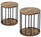 HDANI Runder Sitzhocker Kinder und Erwachsene,Tritthocker,Kleiner Pflanzenhocker,Fußhocker für Bad, Küche,Schlafzimmer,Büro,30×30×34.5cm,Holz Retro Braun,2er Set